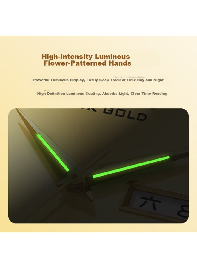 Rosdn Ping An Fu 24k Gold Automatic Mechanical Men's Watch Luminous Waterproof Birthday Gift For Husband And Father - Image 3