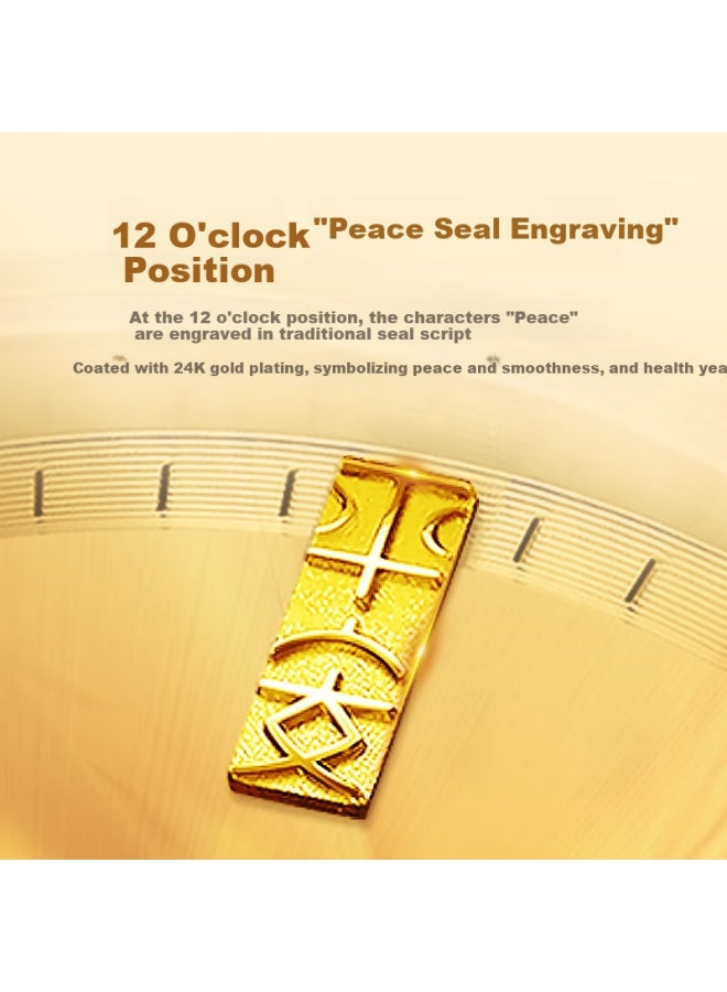 Rosdn Ping An Fu 24k Gold Automatic Mechanical Men's Watch Luminous Waterproof Birthday Gift For Husband And Father - Image 4
