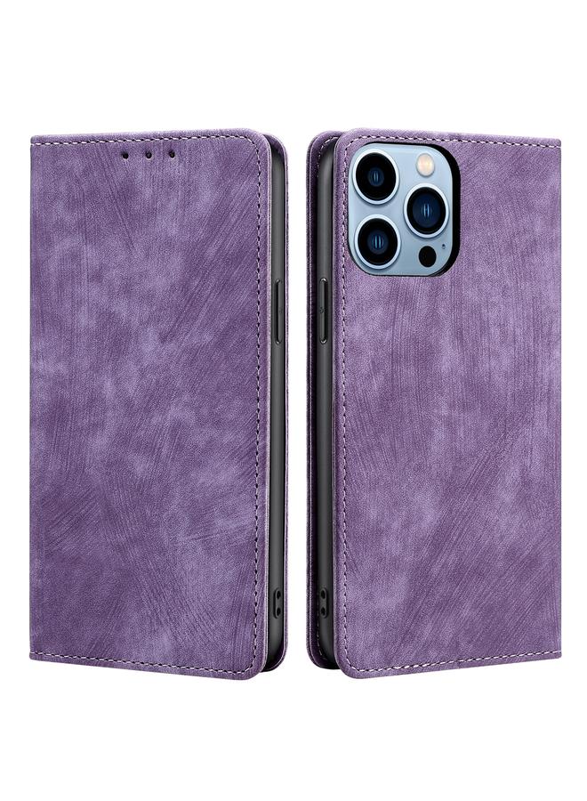 زبون جراب هاتف جلدي مغناطيسي مضاد للسرقة لهاتف iPhone 13 Pro RFID - Image 1