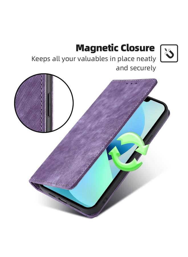 زبون جراب هاتف جلدي مغناطيسي مضاد للسرقة لهاتف iPhone 13 Pro RFID - Image 4