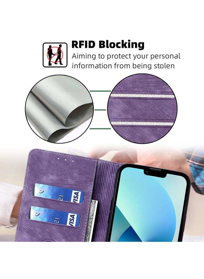 زبون جراب هاتف جلدي مغناطيسي مضاد للسرقة لهاتف iPhone 13 Pro RFID - Image 5