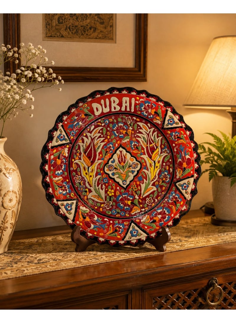 Turkish Handmade Decorative Serving Plate, Dubai Design - Image 2