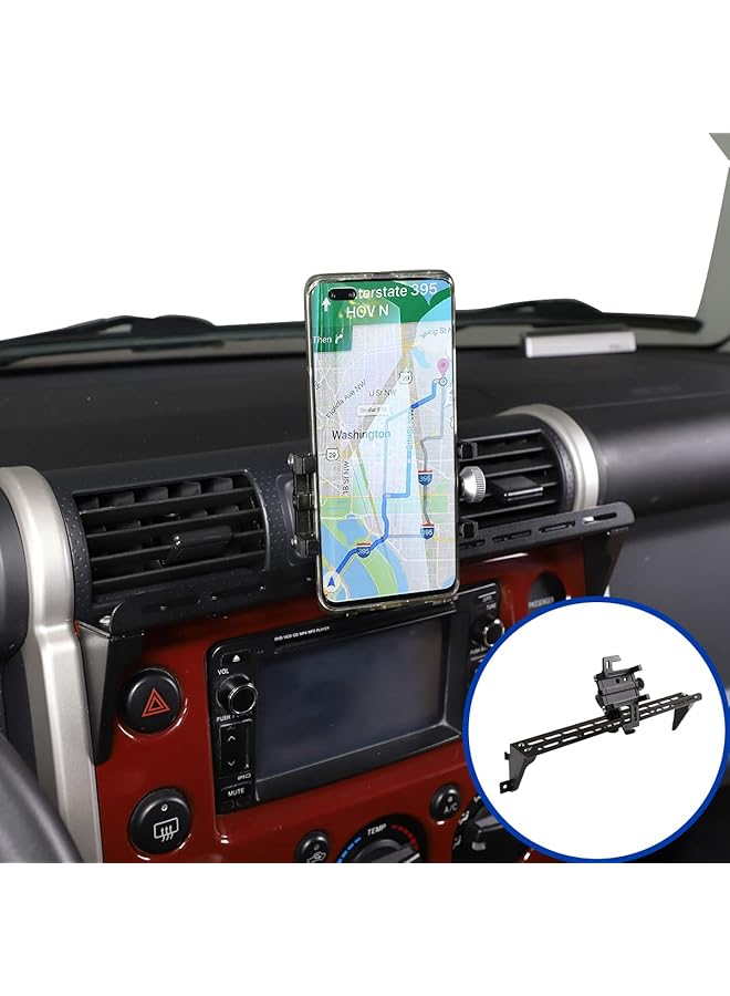 حامل هاتف متعدد الوظائف للسيارة مناسب لسيارة تويوتا Fj Cruiser 2007-2021، حامل هاتف محمول على لوحة القيادة وفتحة تهوية السيارة، حامل هاتف بدون استخدام اليدين، أسود - Image 1