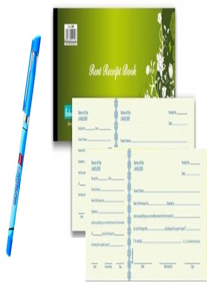 R Enterprises Rent Receipt Book, Set Of 2 Size : Rent (11X27 Cm) No. Of Sheets : 50 (Rent) Special Space For Address Writing, Consist Of One Main And One Counter Foil With Pen - Image 2