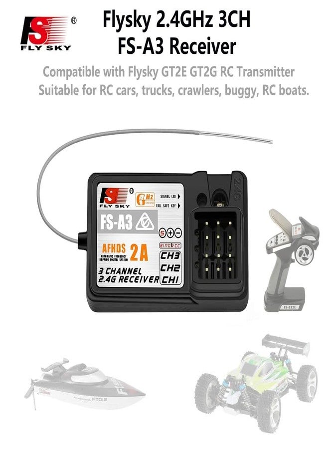 Flysky فايسكي FS-A3 AFHDS2A 2.4G مستقبل 3CH لجهاز الإرسال GT2E GT2G 2PCS - Image 2