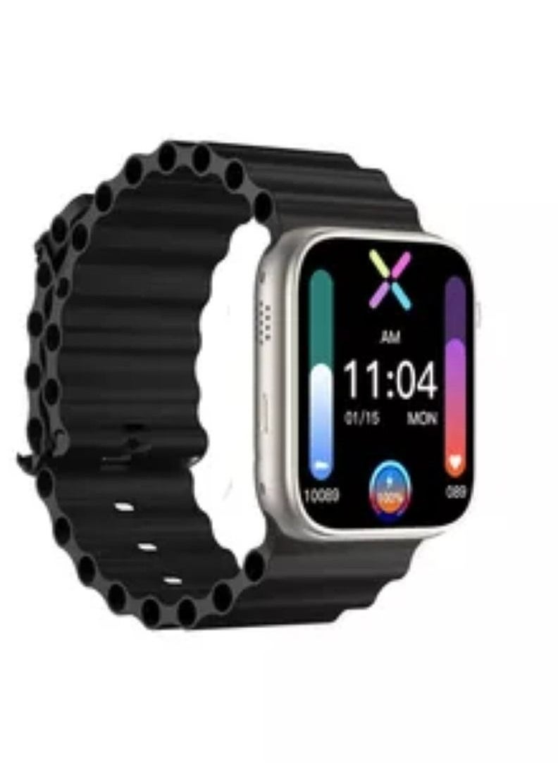 يو إل اتش واي سي ساعة ذكية 8 في 1 Ultra Watch D200 ULTRA 2 وسماعة أذن 49 مم مع هيكل فولاذي وسوار رياضي فضي من الفولاذ و5 سوار سيليكون و2 سوار منسوج وغطاء حماية واحد  - Image 5
