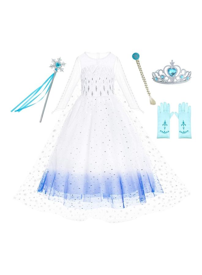 NIBEMINENT Princess Party Costume with Jewellery Set 120cm - Image 1