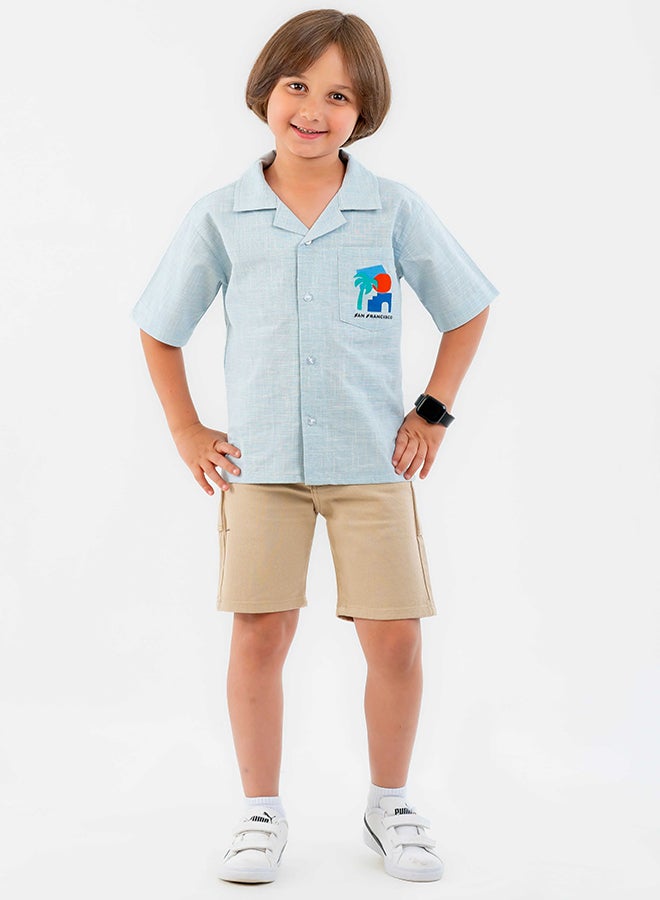 CN Jeans wear Kids Boys’ Light Blue Summer Shirt with San Francisco Print - Image 1