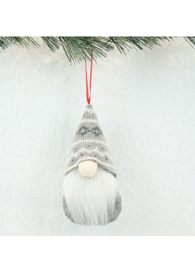 Beauenty Short legged snowman doll ornaments gift hanging with white and white diamond stripes
