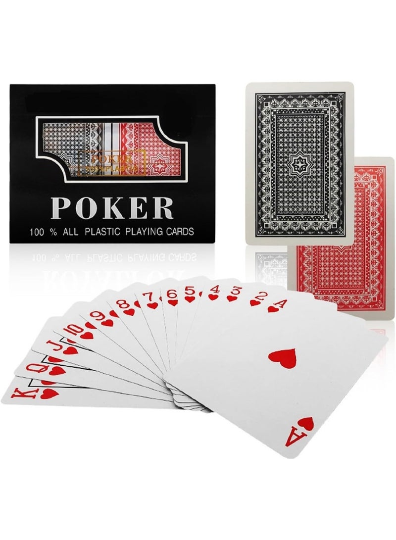 Poker Premium All Plastic Playing Cards with Elegant Detailing, Strong Flexible Material, Non Stick Surface for Smooth Dealing, Suitable for Poker Nights, Magic Tricks, Cardistry, and Everyday Use - Image 1