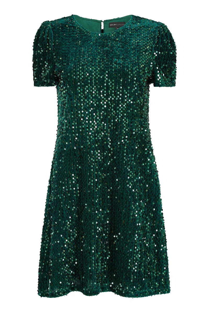 MELA LONDON Sequin A-Line Dress