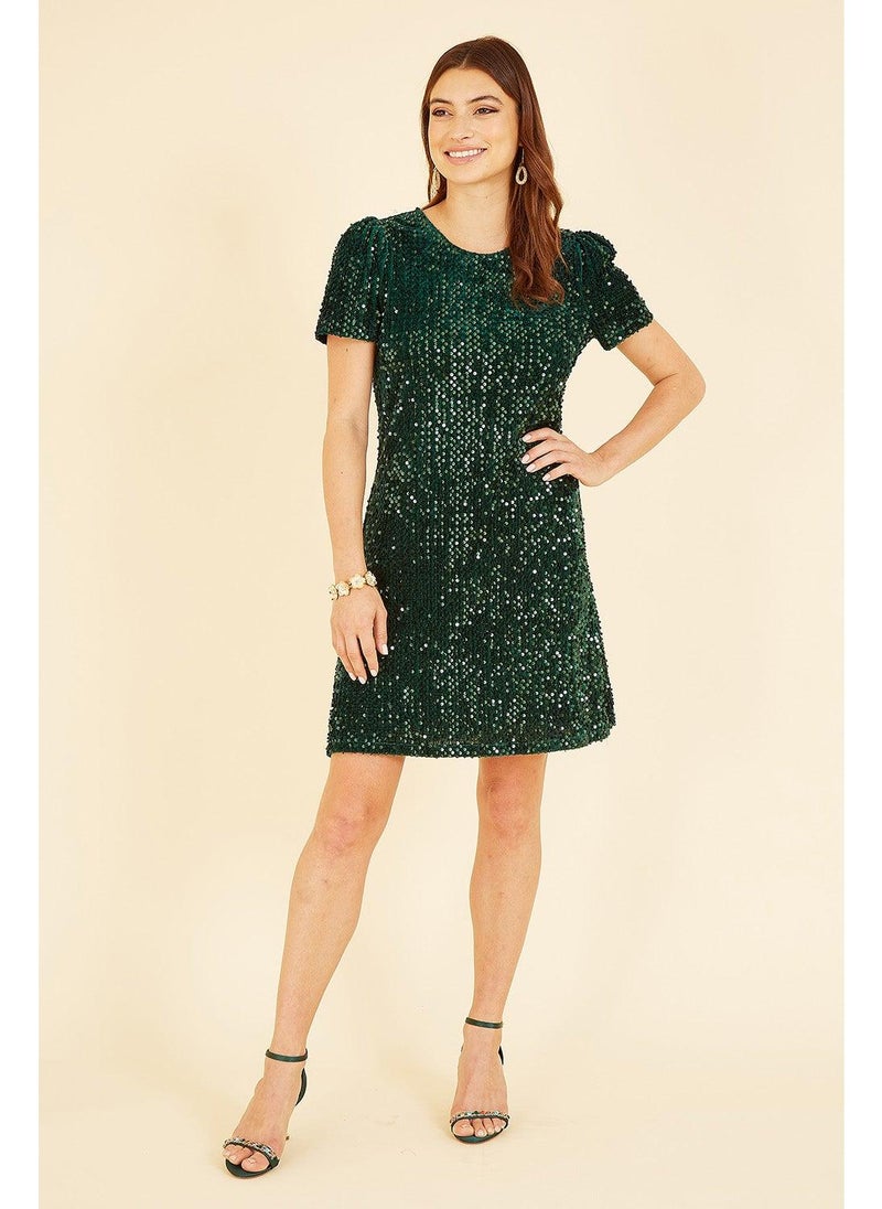 MELA LONDON Sequin A-Line Dress - Image 1