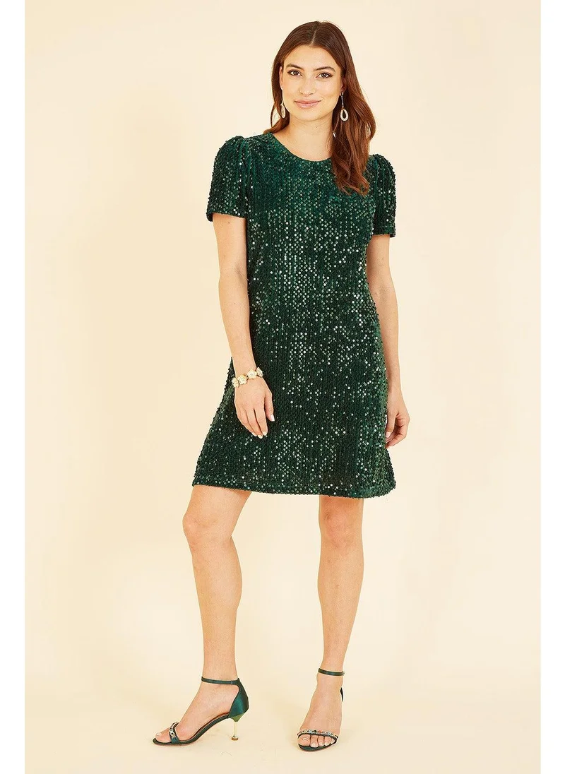MELA LONDON Sequin A-Line Dress