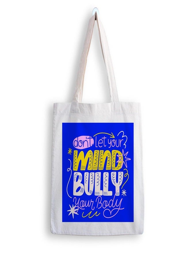 ARTBUG Tote Bag for Women with zip, Aesthetic Canvas tote bag for college girls, office, stylish and reusable - Mind Bully - D No - 166 - Image 1