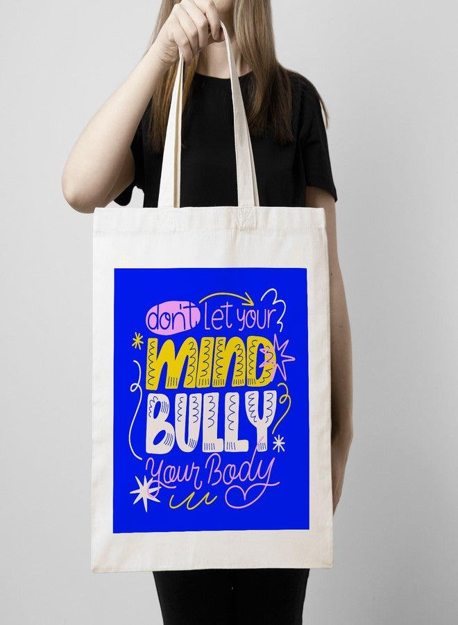 ARTBUG Tote Bag for Women with zip, Aesthetic Canvas tote bag for college girls, office, stylish and reusable - Mind Bully - D No - 166 - Image 3