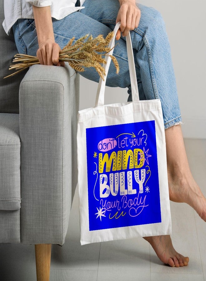 ARTBUG Tote Bag for Women with zip, Aesthetic Canvas tote bag for college girls, office, stylish and reusable - Mind Bully - D No - 166 - Image 2