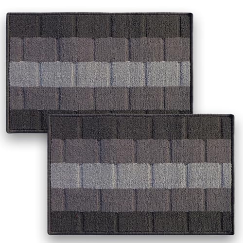 Status Contract Anti Slip Front Door Mat|(38x58cm) Living Room Rug for Entrance Door|Polypropylene Floor Mat for Home|Essential Small Rugs for Office, Bedroom & Kitchen| (Grey), Rectangular - Image 1