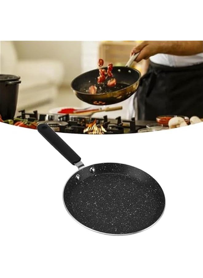 Nonstick Crepe Pan, Aluminum Alloy Tortilla Pan, 6 Inch Pancake Flat Skillet Tawa Dosa Tortilla Pan, Compatible with All Stovetops, Pancake Griddle Comal Pan for Roti Egg Omelet Tortilla Tawa Dosa  - Image 2