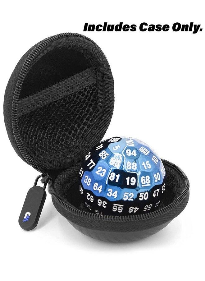 Hard Shell Travel Case Compatible With 100 Sided Dice D100 Dice With Nonscratch Interior Foam Pad And Metal Carabiner 3" Compact Case Fits One Hundred Sided Dice Case Only
