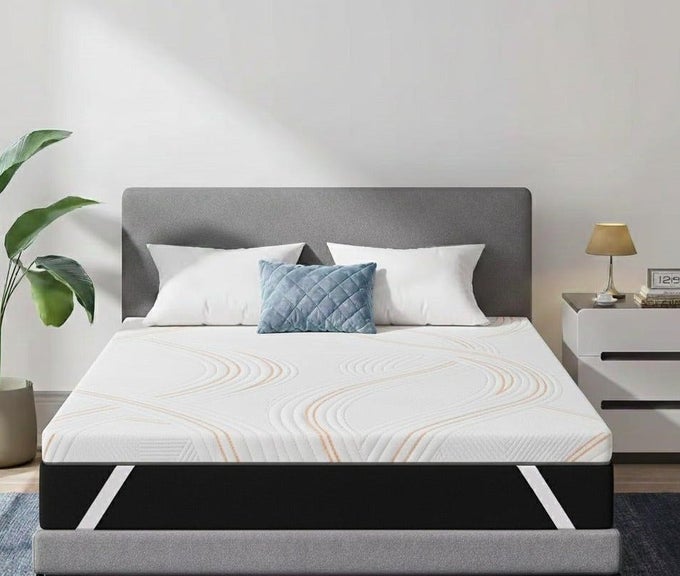 8 CM GEL-INFUSED MEMORY FOAM MATTRESS TOPPER 100X200 CM  SINGLE SIZE COOLING BED TOPPER WITH REMOVABLE WASHABLE COVER, SOFT PRESSURE RELIEF & SUPPORT