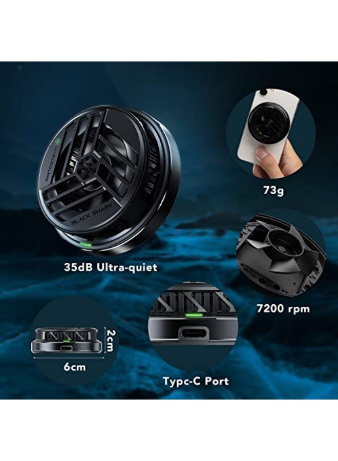 بلاك شارك مبرد هاتف بلاك شارك المغناطيسي، متوافق مع هواتف آيفون 11 12 13 14، مروحة تبريد محمولة لهاتفك، مبرد هاتف محمول، تبريد للألعاب، تبريد شبه موصل لأجهزة أندرويد/تابلت/آيباد. - Image 5