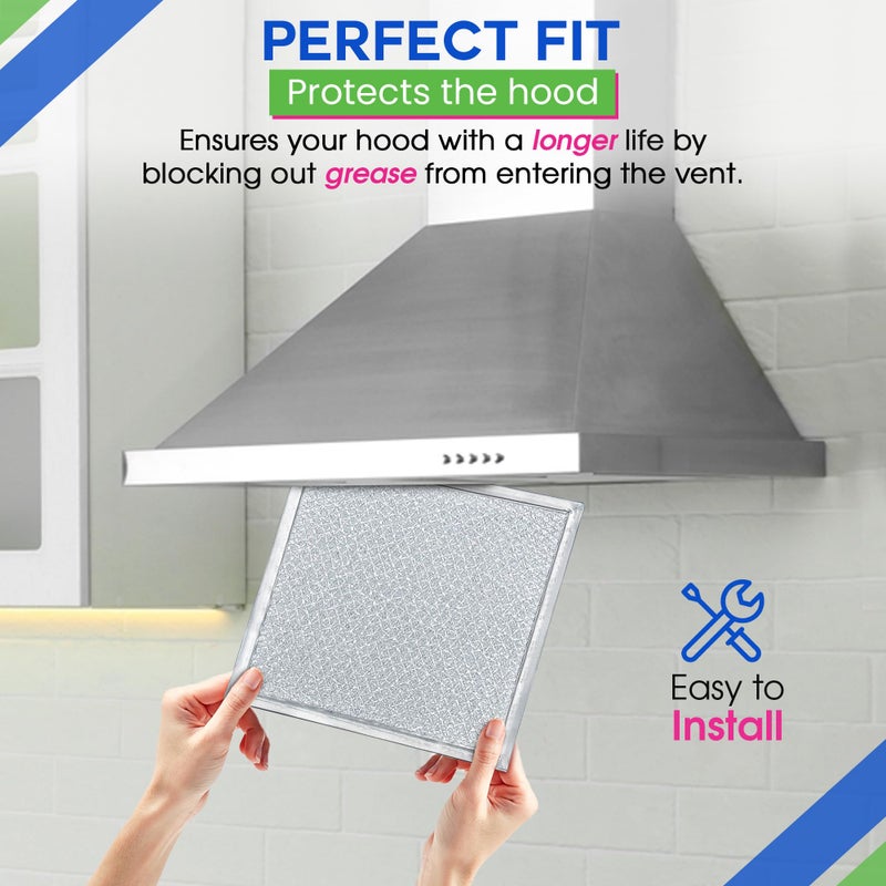 Bagean Stove Vent Filter 8X8 Inch Bcc024600 Compatible With Ventline Range Hood Filter Replacement For Kitchen Exhaust Fan - Aluminum Screen Blocks Grease & Filters Over Oven Air (2-Pack) - Image 5