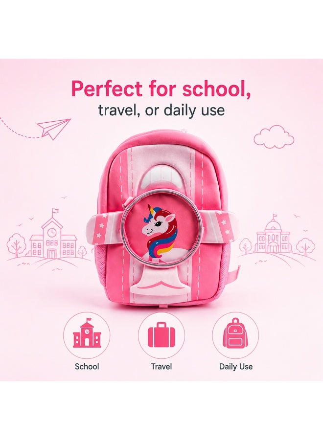 Cocobee Aeroplane Style Unicorn Printed Backpack Girls - Image 4