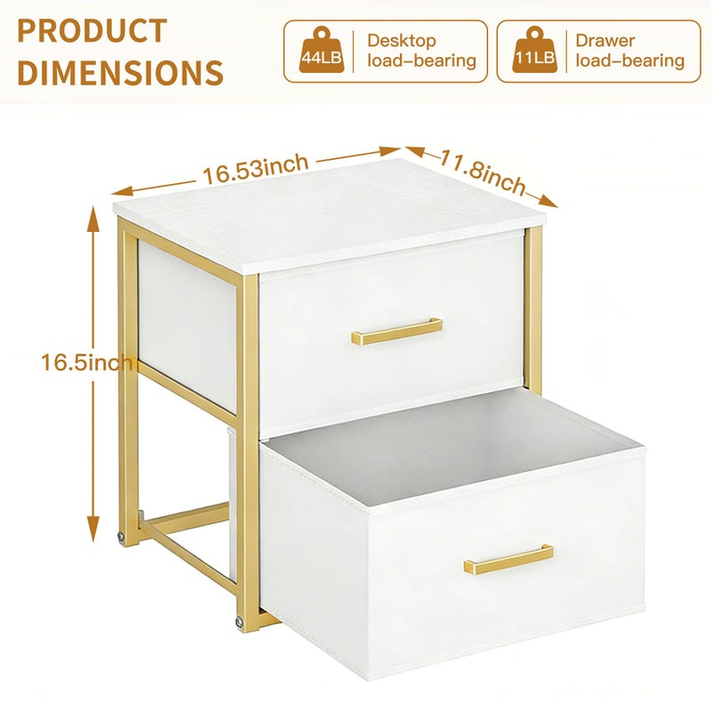 Qzzsmy Stackable Storage Drawers, Closet Drawer Organizers and Storage, Fabric White 2 Drawer Dresser for Bedroom, Dorm, Office, Living Room, Under Bed (2 Drawers) - Image 3