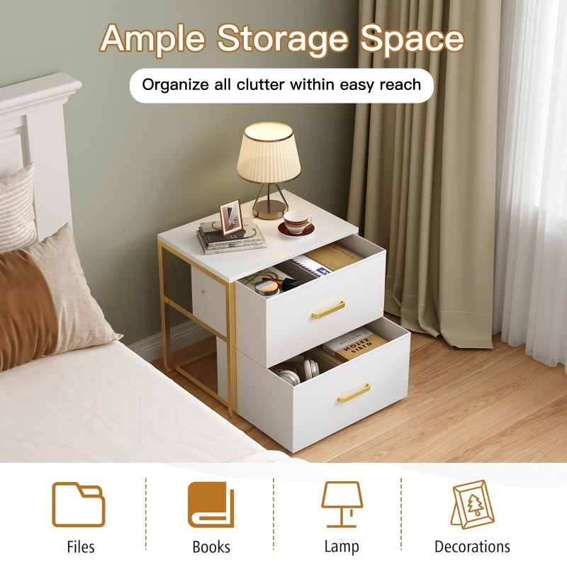 Qzzsmy Stackable Storage Drawers, Closet Drawer Organizers and Storage, Fabric White 2 Drawer Dresser for Bedroom, Dorm, Office, Living Room, Under Bed (2 Drawers) - Image 5