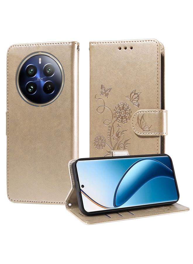 S-TOP Case For Realme 13 Pro / 13 Pro+ Embossed Butterfly Flowers Leather Phone Case - Image 1