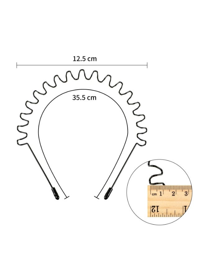 3 حزمة حزمة معدنية الرأس للرجال يونيسكس، موجة سلكية زيغزاغ الربيع الرياضة الأزياء الرأس، غير انزلاق الشعر حلقة، ملحقات الشعر - Image 2