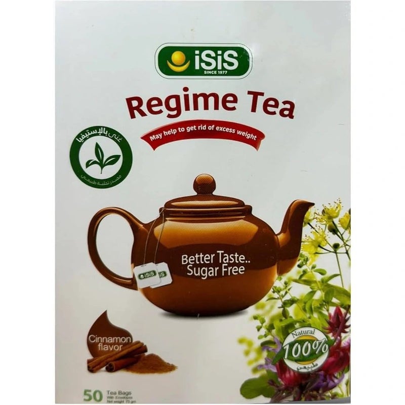 Isis Regime Tea Bags With Cinammon Flavor, Better Taste And Sugar Free- 20 bags