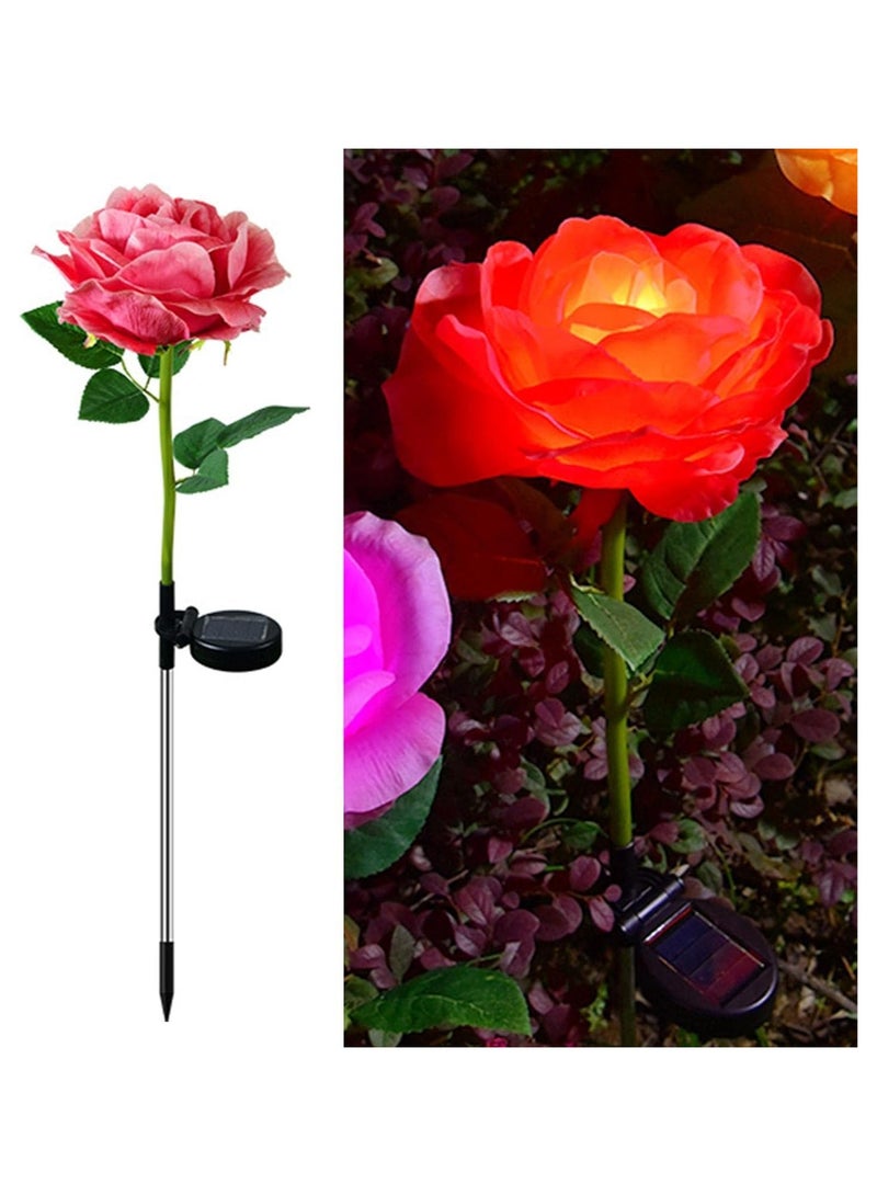 BLOOMING TIME Solar Garden Roses Flower Lights | Upgraded Realistic Solar Powered Rose Lights Flower Stake - Waterproof Solar-powered Roses Light - Image 2