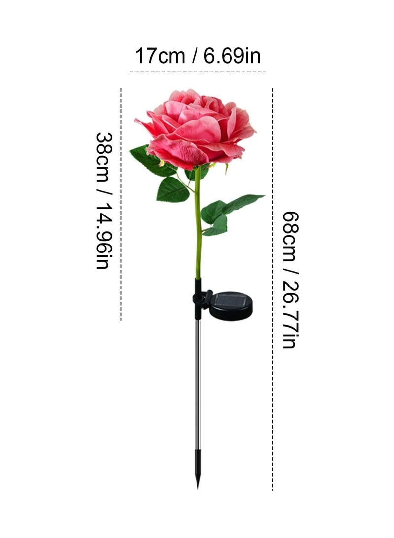 BLOOMING TIME Solar Garden Roses Flower Lights | Upgraded Realistic Solar Powered Rose Lights Flower Stake - Waterproof Solar-powered Roses Light - Image 3