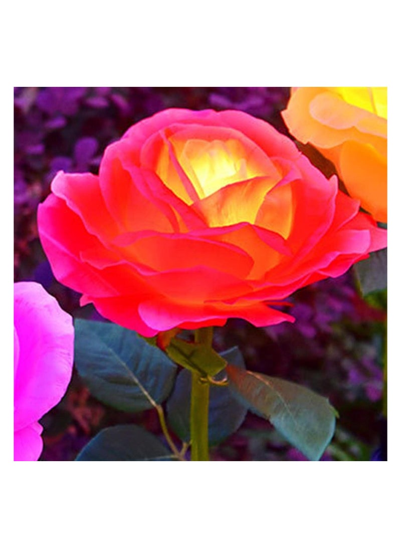 BLOOMING TIME Solar Garden Roses Flower Lights | Upgraded Realistic Solar Powered Rose Lights Flower Stake - Waterproof Solar-powered Roses Light - Image 4