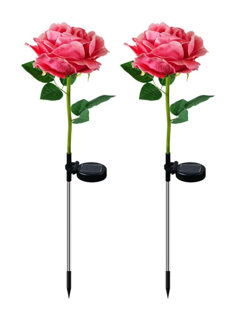 BLOOMING TIME Solar Garden Roses Flower Lights | Upgraded Realistic Solar Powered Rose Lights Flower Stake - Waterproof Solar-powered Roses Light - Image 1