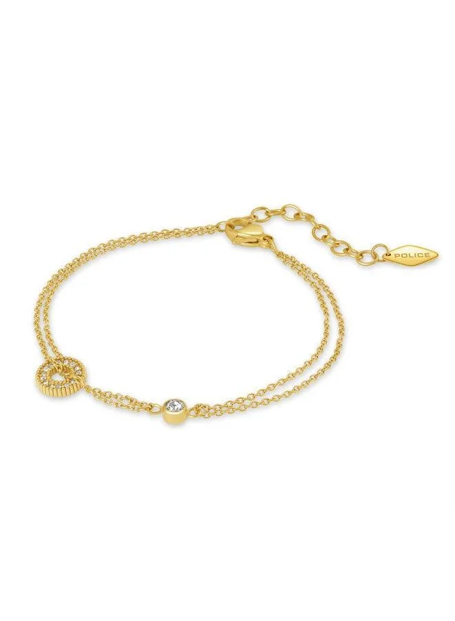 Police  Circquela Yellow Gold Plated Stainless Steel Charm Bracelet for Women for Women | Best Price UAE