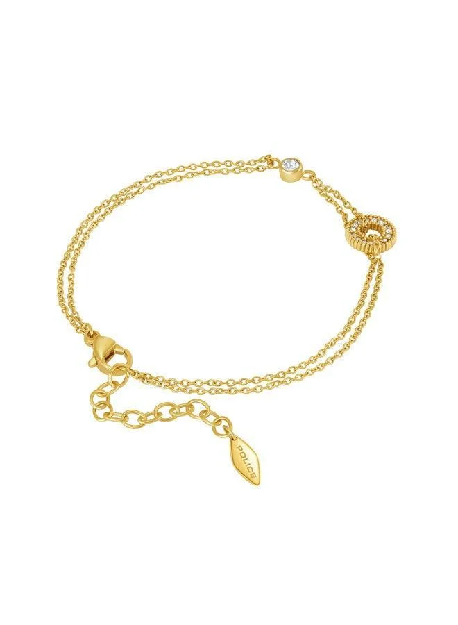 POLICE Circquela Yellow Gold Plated Stainless Steel Charm Bracelet for Women