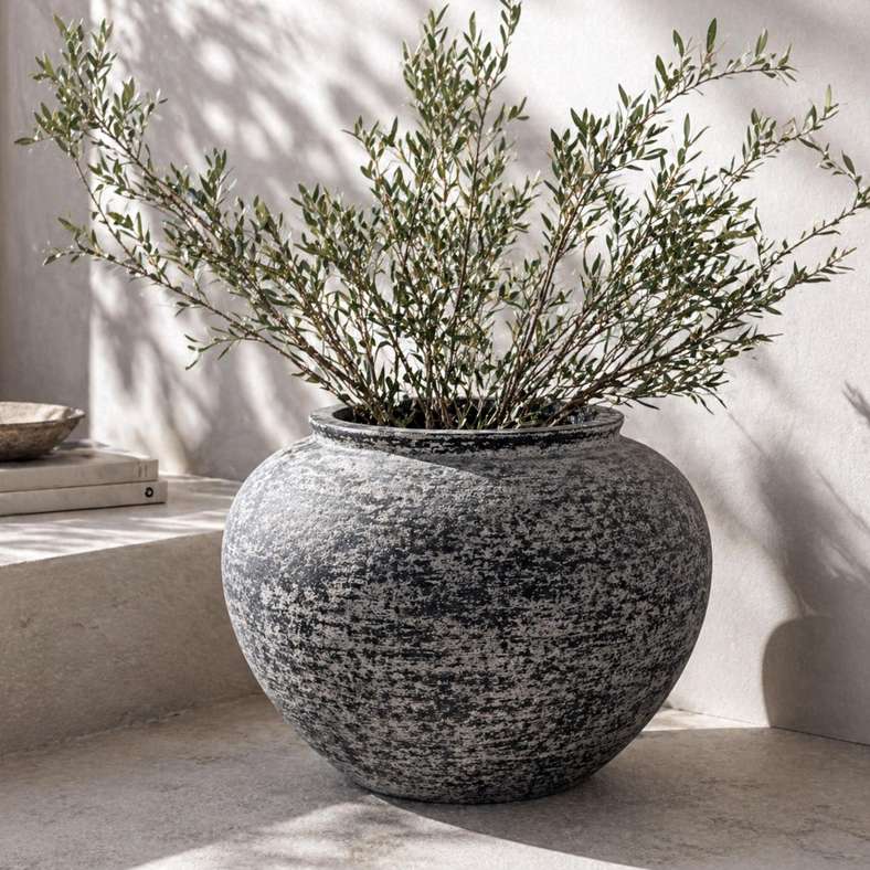 Pan Home Capote Cement Pale Patina Mataka Vase 52X38cm - Brown - 112AIC9905072 - Image 1