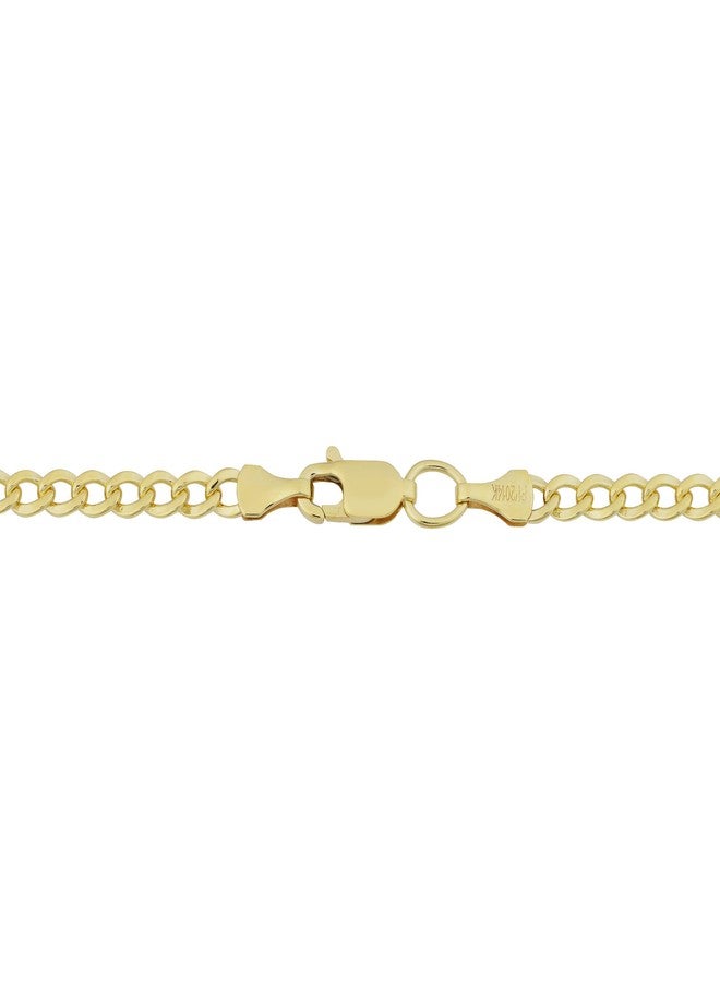 Kooljewelry 14k Yellow Gold Filled 3.2 mm Miami Cuban Curb Chain Bracelet (8.5 inch) - Image 2