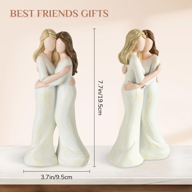 Storieme Sister Birthday Gifts for Women: Heartfelt Hugging Figurine Statue - Unique Sentimental Keepsake Present for Sisters Best Friend - Premium Resin Art Decor (7.7") - Image 3