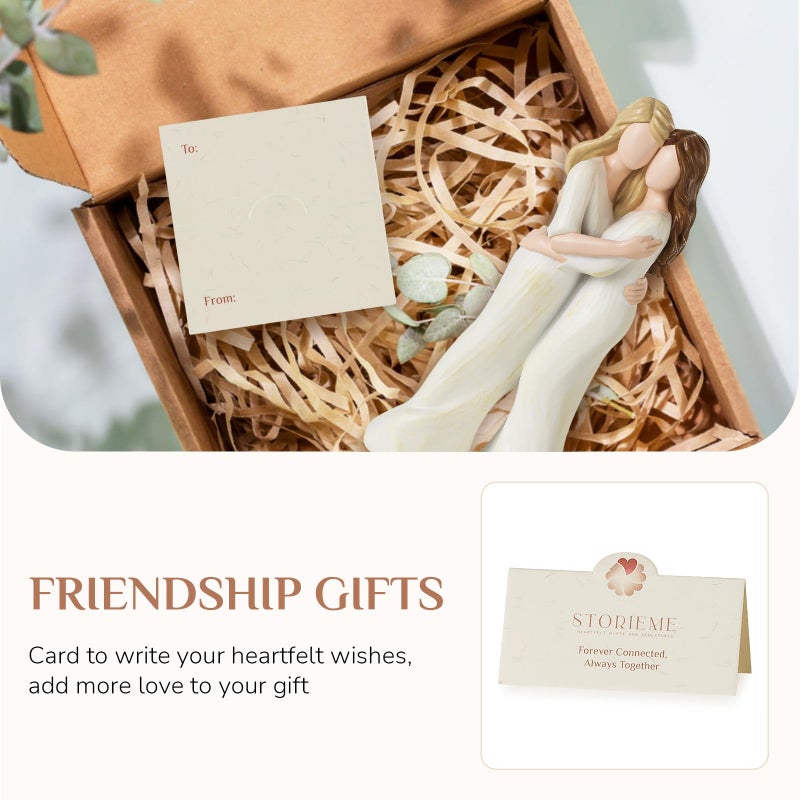 Storieme Sister Birthday Gifts for Women: Heartfelt Hugging Figurine Statue - Unique Sentimental Keepsake Present for Sisters Best Friend - Premium Resin Art Decor (7.7") - Image 4