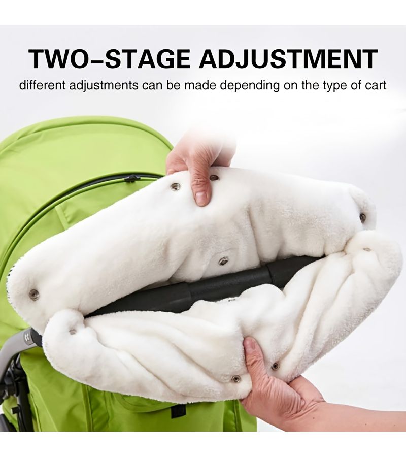 Universal Trolley Handle Windproof Gloves Black One Piece Portable Easy Install Winter Protection For Prams Strollers - Image 3