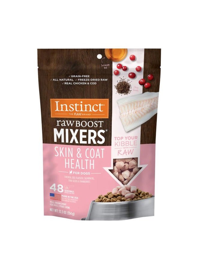 Instinct Raw Boost Mixers, Freeze Dried Dog Food Topper with Functional Ingredients, Grain Free, Real Chicken - Skin & Coat Health, 12.5 oz. Bag - Image 1
