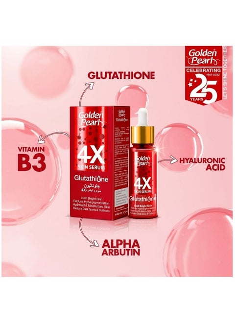 4X Glutathione Face Serum for Face Glowing with Glutathione Alpha Arbutin Hyaluronic Acid Skincare Serum Hyaluronic Acid Serum for Face Men Face Serum for Women 10ml