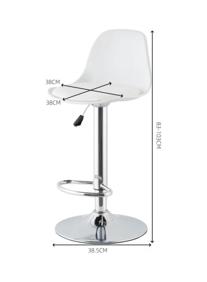 Ripple FURNITURE Adjustable Leather Bar Stool In Nordic Style With Lift Mechanism And Plastic Seat  - Image 2