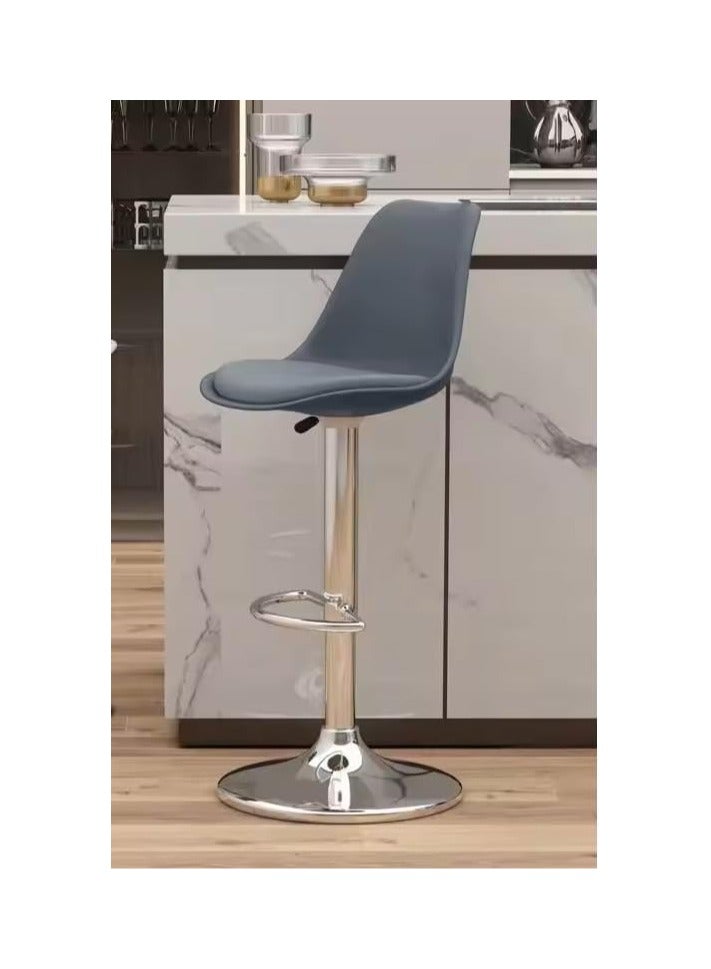 Ripple FURNITURE Adjustable Leather Bar Stool In Nordic Style With Lift Mechanism And Plastic Seat  - Image 1