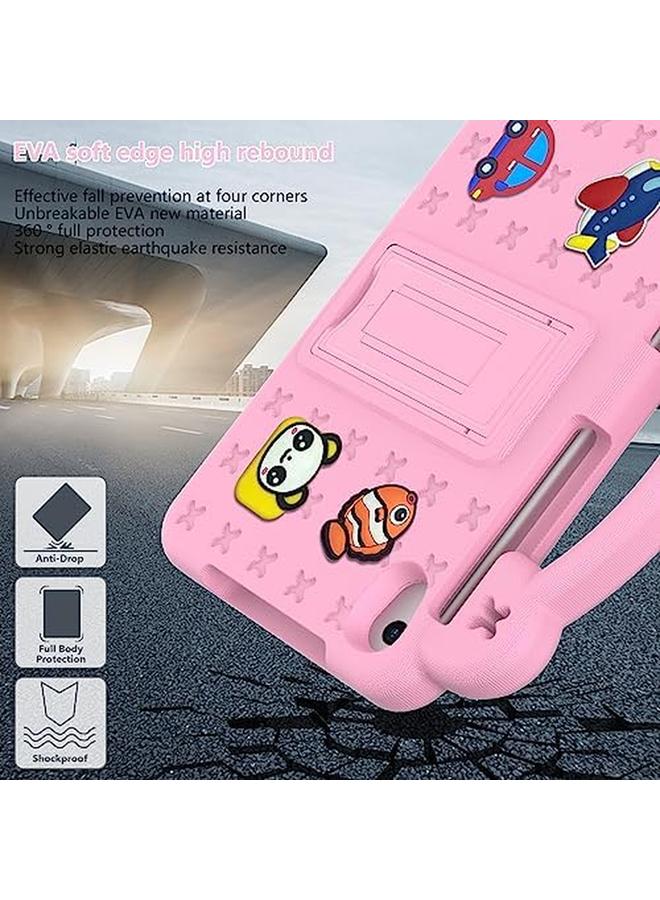 erorex Kids Case For Lenovo Tab M8 Hd (2019) Tab M8 Fhd (2Nd Gen) 2020 Tab M8 (3Rd Gen) 2021 Tab M8 (4Th Gen) 2023 Eva Silicone Shockproof Handle Kids Friendly Cover With Foldable Stand Pink  - Image 2