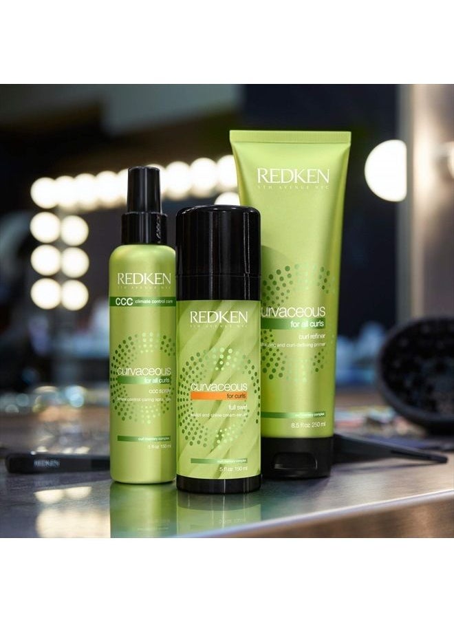REDKEN - Redken Curvaceous Curl Refiner Cream | For Curly Hair | Curl Defining Primer That Helps Control Frizz | With Moringa Oil | 8.5 Fl Oz - Image 1