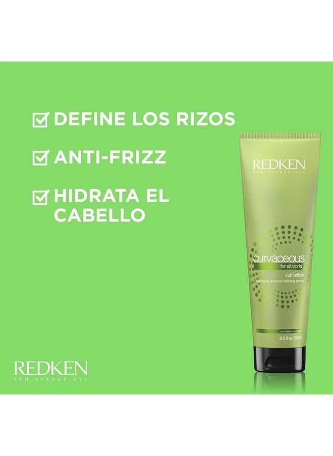REDKEN - Redken Curvaceous Curl Refiner Cream | For Curly Hair | Curl Defining Primer That Helps Control Frizz | With Moringa Oil | 8.5 Fl Oz - Image 1